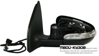 ЗЕРКАЛО ЛЕВАЯ СТОРОНА ЭЛЕКТР С ПОДОГРЕВОМ , УКАЗАТЕЛЬ ПОВОРОТА , С КРЫШК (ASPHERICAL) (ТАЙВАНЬ) для Volkswagen GOLF VI (2009-2011)