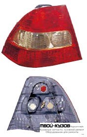 ФОНАРЬ ЗАДНИЙ ВНЕШНИЙ ЛЕВАЯ СТОРОНА (СЕДАН) (DEPO) КРАСНЫЙ-БЕЛ для Toyota COROLLA DE120 / ZE120 (2002-) СЕДАН / УНИВЕРСАЛ
