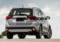 R.4010.008 - ЗАЩИТА ЗАДНЕГО БАМПЕРА d57 короткая (RIVAL) Mitsubishi Outlander рестайлинг (2015-2018)