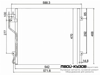 CHEROKEE {LIBERTY} КОНДЕНСАТОР КОНДИЦИОНЕРА для Jeep CHEROKEE / LIBERTY (2002-)