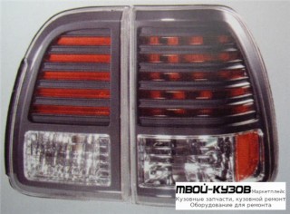 ФОНАРЬ ЗАДНИЙ ВНЕШНИЙ+ВНУТР ЛЕВАЯ + ПРАВАЯ (КОМПЛЕКТ) ТЮНИНГ ХРУСТАЛ С ДИОД (SONAR) ВНУТРИ ЧЁРНЫЙ для Lexus LX470 (01.1998 - 08.2002) (08.2002-)