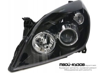 ФАРА ЛЕВАЯ СТОРОНА ПОД КОРРЕКТОР ЛИНЗОВАННАЯ ВНУТРИ (DEPO) ЧЁРНЫЙ для Opel VECTRA С (04.2002-) SIGNUM (2003-)
