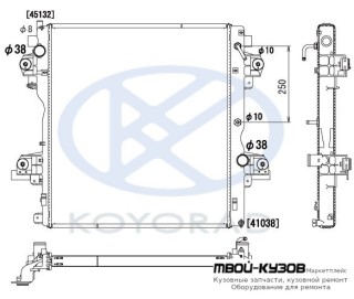 РАДИАТОР ОХЛАЖДЕНИЯ 3 (турбодизель) AT (KOYO) для Toyota LANDCRUISER PRADO 150 (2009-2017)