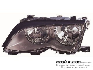 ФАРА ЛЕВАЯ СТОРОНА (СЕДАН) С КОРРЕКТОР ВНУТРИ ВНУТРИ (DEPO) ЧЁРНЫЙ для BMW E46 СЕДАН / УНИВЕРСАЛ (05.1998 - 08.2001) (09.2001 - 2003)