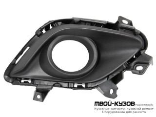 РЕШЕТКА БАМПЕРА ПЕРЕДНИЙ ПРАВАЯ СТОРОНА С ОТВЕРСТИЯМИ ПОД ПРОТИВОТУМАННЫЕ ФАРЫ (КИТАЙ) для Mazda 3 (2013-)