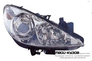 ФАРА ПРАВАЯ СТОРОНА ЛИНЗОВАННАЯ С КОРРЕКТОР (DEPO) для Peugeot 307 (2005-)