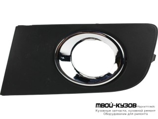 РЕШЕТКА БАМПЕРА ПЕРЕДНИЙ ЛЕВАЯ СТОРОНА С ОТВЕРСТИЯМИ ПОД ПРОТИВОТУМАННЫЕ ФАРЫ , ХРОМ МОЛДИНГ (КИТАЙ) для Volkswagen AMAROK (2010-)