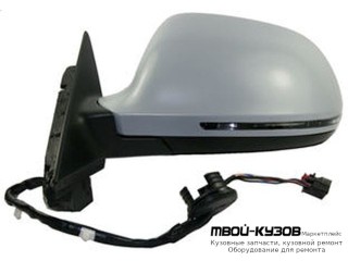 ЗЕРКАЛО ЛЕВАЯ СТОРОНА ЭЛЕКТР С ПОДОГРЕВОМ , С SIDE ASSIST , С УКАЗАТЕЛЬ ПОВОРОТА (ASPHERICAL) ГРУНТ (ТАЙВАНЬ) для Audi A4 (2007-2011)