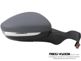 ЗЕРКАЛО ПРАВАЯ СТОРОНА ЭЛЕКТР С ПОДОГРЕВОМ , УКАЗАТЕЛЬ ПОВОРОТА , ТЕМПЕР ДАТЧИК , ГРУНТ (CONVEX) (ТАЙВАНЬ) для Peugeot 208 (2012-)