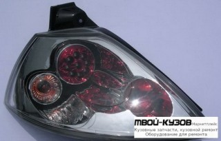 ФОНАРЬ ЗАДНИЙ ВНЕШНИЙ ЛЕВАЯ + ПРАВАЯ (КОМПЛЕКТ) ТЮНИНГ (ХЭТЧБЭК) ПРОЗРАЧНЫЙ ХРУСТАЛ С ДИОД ВНУТРИ ХРОМ для Renault MEGANE (2003-2007)