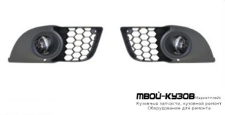 ФАРА ПРОТИВОТУМАННАЯ ЛЕВАЯ + ПРАВАЯ (КОМПЛЕКТ) С РЕШЕТК БАМПЕРА для Mitsubishi LANCER (03.2007-)
