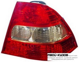 ФОНАРЬ ЗАДНИЙ ВНЕШНИЙ ПРАВАЯ СТОРОНА (СЕДАН) (DEPO) КРАСНЫЙ-БЕЛ для Toyota COROLLA DE120 / ZE120 (2002-) СЕДАН / УНИВЕРСАЛ