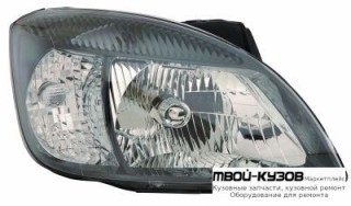 ФАРА ПРАВАЯ СТОРОНА С КОРРЕКТОР ВНУТРИ (DEPO) ЧЁРНЫЙ для KIA RIO III (2005-)