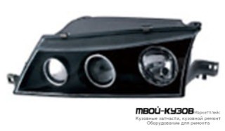 ФАРА ПРАВАЯ СТОРОНА ТЮНИНГ ЛИНЗОВАННАЯ ПРОЗРАЧНЫЙ ХРУСТАЛ ВНУТРИ ЧЁРНЫЙ (КИТАЙ) для Daewoo NEXIA (1995-)