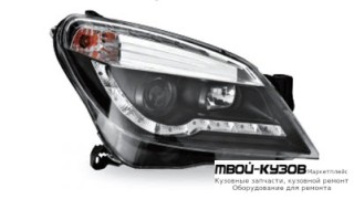 ФАРА ЛЕВАЯ + ПРАВАЯ (КОМПЛЕКТ) ТЮНИНГ (DEVIL EYES) ЛИНЗОВАННАЯ С КОРРЕКТОР (JUNYAN) ВНУТРИ ЧЁРНЫЙ для Opel ASTRA H (06.2004-)