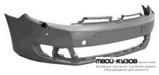 БАМПЕР ПЕРЕДНИЙ С ОТВЕРСТИЯМИ ПОД ОМЫВАТЕЛЬ ФАР (КИТАЙ) для Volkswagen GOLF VI (2009-2011)