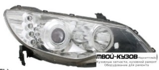 ФАРА ЛЕВАЯ + ПРАВАЯ (КОМПЛЕКТ) ТЮНИНГ ЛИНЗОВАННАЯ С СВЕТЯЩИЙСЯ ОБОДК ДИОД +/- ПОД КОРРЕКТОР (EAGLE EYES) ВНУТРИ ХРОМ для Honda CIVIC (2006-2011) СЕДАН