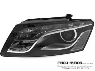 ФАРА ЛЕВАЯ СТОРОНА ЛИНЗОВАННАЯ С КОРРЕКТОР , (КСЕНОН) , ДИОД , ВНУТРИ (DEPO) ЧЁРНЫЙ для Audi Q5 (2008-2017)