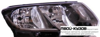 ФАРА ПРАВАЯ СТОРОНА ПОД КОРРЕКТОР ВНУТРИ ЧЁРНЫЙ (DEPO) для Renault LOGAN / SANDERO (2014-)