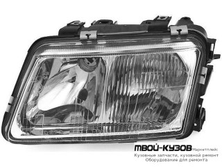 ФАРА ЛЕВАЯ СТОРОНА БЕЗ ПРОТИВОТУМ +/- ПОД КОРРЕКТОР (DEPO) для Audi A3 (08.1996 - 2002)