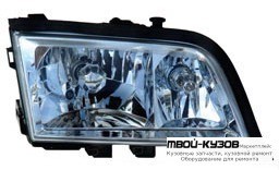 ФАРА ПРАВАЯ СТОРОНА ТЮНИНГ ХРУСТАЛ ПРОЗРАЧНЫЙ ВНУТРИ ХРОМ для Mercedes W202 (06.1993 - 06.2000)