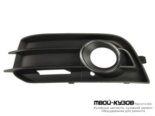 РЕШЕТКА БАМПЕРА ПЕРЕДНИЙ ЛЕВАЯ СТОРОНА С ОТВЕРСТИЯМИ ПОД ПРОТИВОТУМАННЫЕ ФАРЫ , ХРОМ МОЛДИНГ (ТАЙВАНЬ) для Audi A1 (2010-)