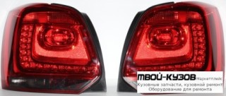 ФОНАРЬ ЗАДНИЙ ВНЕШНИЙ ЛЕВАЯ + ПРАВАЯ (КОМПЛЕКТ) ТЮНИНГ С ДИОД (ХЭТЧБЭК) КРАСНЫЙ-ТОНИР для Volkswagen POLO (09.2010 - 2020)