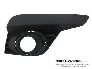 РЕШЕТКА БАМПЕРА ПЕРЕДНИЙ ПРАВАЯ СТОРОНА С ОТВЕРСТИЯМИ ПОД ПРОТИВОТУМАННЫЕ ФАРЫ (КИТАЙ) для Renault LOGAN / SANDERO (2014-)