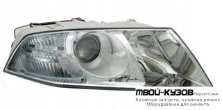 ФАРА ПРАВАЯ СТОРОНА ЛИНЗОВАННАЯ ПОД КОРРЕКТОР (DEPO) для Skoda OCTAVIA (2004-2008)