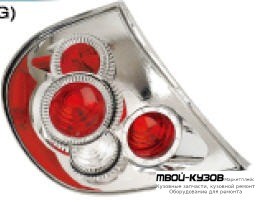 ФОНАРЬ ЗАДНИЙ ВНЕШНИЙ ЛЕВАЯ + ПРАВАЯ (КОМПЛЕКТ) ТЮНИНГ (EAGLE EYES) (LEXUS ТИП) КРАСНЫЙ С ХРОМ для Toyota CAMRY V30 (10.2001-)