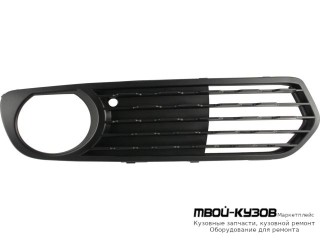 РЕШЕТКА БАМПЕРА ПЕРЕДНИЙ ПРАВАЯ СТОРОНА С ОТВЕРСТИЯМИ ПОД ПРОТИВОТУМАННЫЕ ФАРЫ (DEPO) для BMW F20 / F21 1 series (2011-)