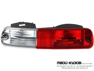 ФОНАРЬ ЗАДНИЙ ВНЕШНИЙ ЛЕВАЯ СТОРОНА В БАМПЕР (DEPO) КРАСНЫЙ-БЕЛ для Mitsubishi PAJERO / MONTERO (2000-2002) (2003-)