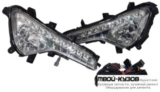 ФАРА ПРОТИВОТУМАННАЯ ЛЕВАЯ + ПРАВАЯ (КОМПЛЕКТ) БЕЗ ПОДСВЕТ ПОВОРОТ , С ДИОД (КИТАЙ) для KIA SPORTAGE (2010-2016)