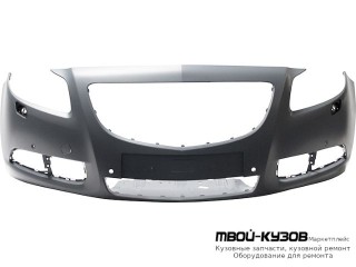 БАМПЕР ПЕРЕДНИЙ С ОТВ ПОД ДАТЧИКИ , С ОТВЕРСТИЯМИ ПОД ОМЫВАТЕЛЬ ФАР , ГРУНТ (ТАЙВАНЬ) для Opel INSIGNIA (2008-)