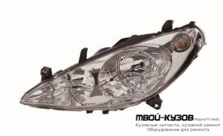 ФАРА ЛЕВАЯ СТОРОНА С ПРОТИВОТУМ С КОРРЕКТОР (DEPO) для Peugeot 307 (08.2001-)