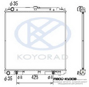 РАДИАТОР ОХЛАЖДЕНИЯ AT 2.5 (турбодизель) (KOYO) для Nissan NAVARA (2006-), Nissan PATFINDER R51 (2005-)