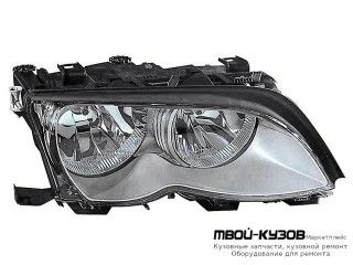 ФАРА ПРАВАЯ СТОРОНА (СЕДАН) С КОРРЕКТОР ВНУТРИ ВНУТРИ (DEPO) ХРОМ для BMW E46 СЕДАН / УНИВЕРСАЛ (05.1998 - 08.2001) (09.2001 - 2003)