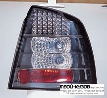 ФОНАРЬ ЗАДНИЙ ВНЕШНИЙ ЛЕВАЯ + ПРАВАЯ (КОМПЛЕКТ) (ХЭТЧБЭК) ТЮНИНГ С ДИОД ХРУСТАЛ (SONAR) ВНУТРИ ЧЁРНЫЙ-ХРОМ для Opel ASTRA (03.1998 - 2003)