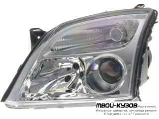 ФАРА ЛЕВАЯ СТОРОНА (КСЕНОН) ПОД КОРРЕКТОР ВНУТРИ (DEPO) ХРОМ для Opel VECTRA С (04.2002-) SIGNUM (2003-)