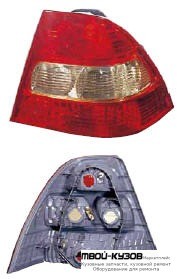 ФОНАРЬ ЗАДНИЙ ВНЕШНИЙ ПРАВАЯ СТОРОНА (СЕДАН) (DEPO) КРАСНЫЙ-БЕЛ для Toyota COROLLA DE120 / ZE120 (2002-) СЕДАН / УНИВЕРСАЛ