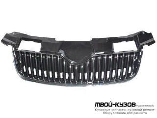 РЕШЕТКА РАДИАТОРА С ХРОМ МОЛДИНГ (КИТАЙ) для Skoda FABIA / ROOMSTER (2007-2009)