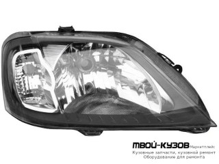 ФАРА ПРАВАЯ СТОРОНА ВНУТРИ ХРОМ (DEPO) СЕРЫЙ для Renault LOGAN (2005-2014)