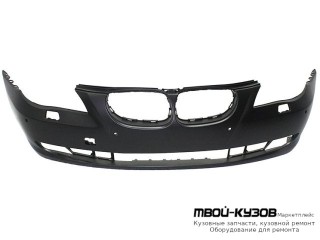 БАМПЕР ПЕРЕДНИЙ С ОТВЕРСТИЯМИ ПОД ОМЫВАТЕЛЬ ФАР С ОТВ ПОД ДАТЧИКИ ГРУНТ (ТАЙВАНЬ) для BMW E60 (2002-)