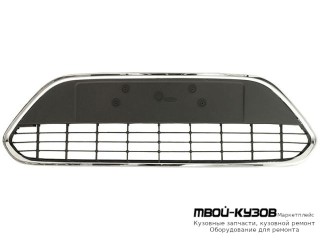 РЕШЕТКА БАМПЕРА ПЕРЕДНИЙ ЧЁРНЫЙ С ХРОМ МОЛДИНГ (ТАЙВАНЬ) для Ford FOCUS (2008-2010)