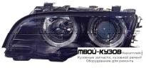 ФАРА ЛЕВАЯ + ПРАВАЯ (КОМПЛЕКТ) С СВЕТЯЩИЙСЯ ОБОДК С КОРРЕКТОР ВНУТРИ (DEPO) ЧЁРНЫЙ для BMW E46 СЕДАН / УНИВЕРСАЛ (05.1998 - 08.2001) (09.2001 - 2003)
