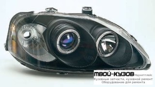 ФАРА ЛЕВАЯ + ПРАВАЯ (КОМПЛЕКТ) ТЮНИНГ ЛИНЗОВАННАЯ С 2 СВЕТЯЩИЙСЯ ОБОДК (SONAR) ВНУТРИ ЧЁРНЫЙ для Honda CIVIC (1999-2000)