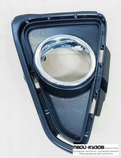 РЕШЕТКА БАМПЕРА ПЕРЕДНИЙ ЛЕВАЯ СТОРОНА С ОТВЕРСТИЯМИ ПОД ПРОТИВОТУМАННЫЕ ФАРЫ ХРОМ (КИТАЙ) для Toyota RAV4 (2013-)