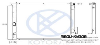 РАДИАТОР ОХЛАЖДЕНИЯ MT (бензин) (KOYO) для Toyota COROLLA E150 (2006-) СЕДАН, Toyota COROLLA E180 (2013-), Toyota AURIS (2007-)