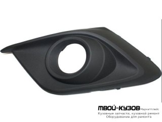 РЕШЕТКА БАМПЕРА ПЕРЕДНИЙ ЛЕВАЯ СТОРОНА С ОТВЕРСТИЯМИ ПОД ПРОТИВОТУМАННЫЕ ФАРЫ (ТАЙВАНЬ) для Mazda 3 (2013-)