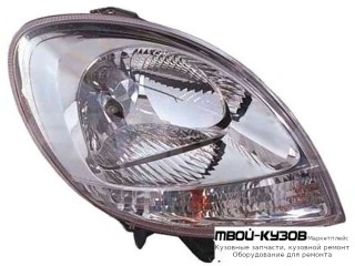 ФАРА ПРАВАЯ СТОРОНА ВНУТРИ ХРОМ УКАЗАТЕЛЬ ПОВОРОТА БЕЛЫЙ (КИТАЙ) для Renault KANGOO (2003-2008)